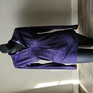 Nike Pro Hyperwarm Dark Purple Geometric Print Half Zip Warm Size M